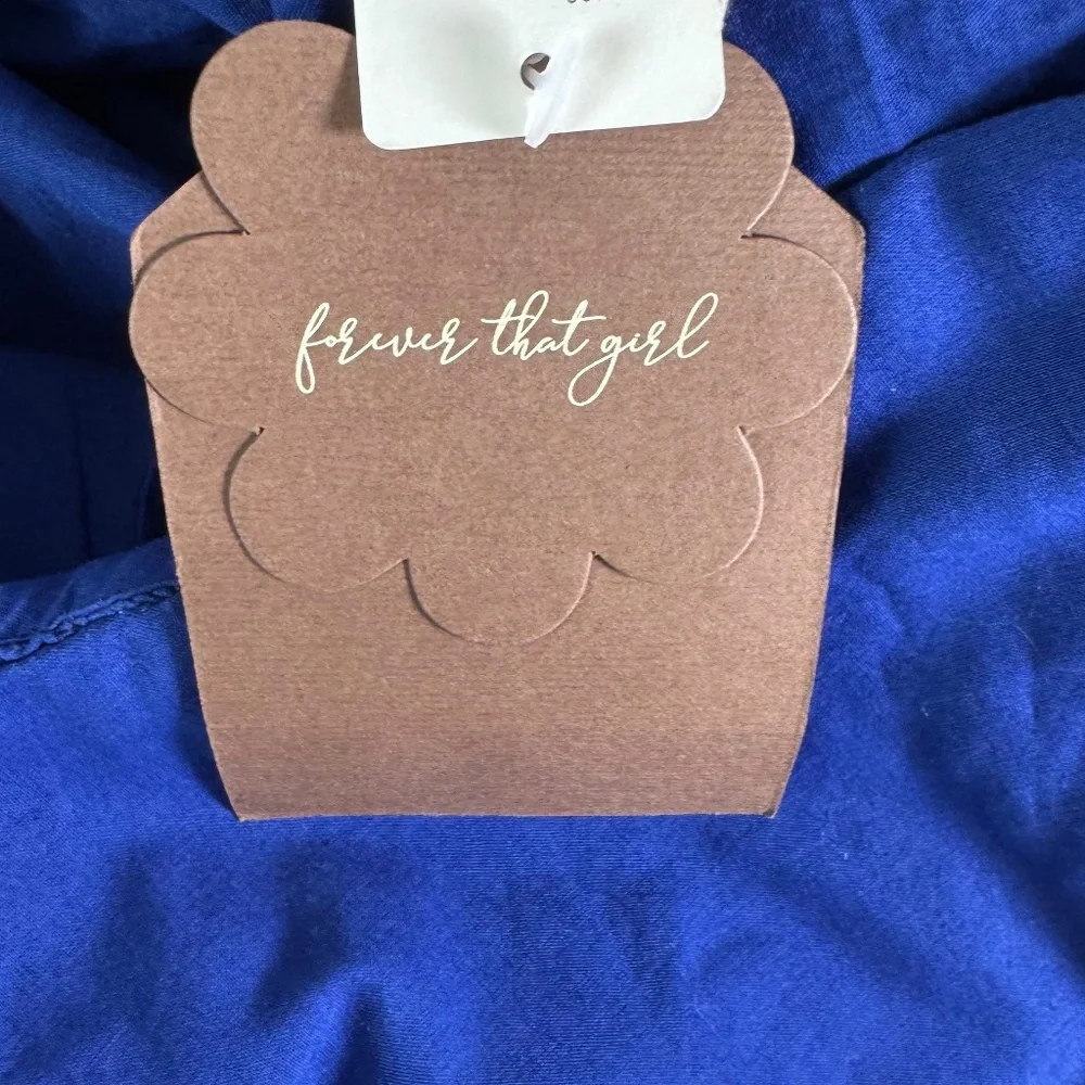 Anthropologie NWT Forever That Girl Royal Blue Scalloped Trim Cutout Dress Sz XS